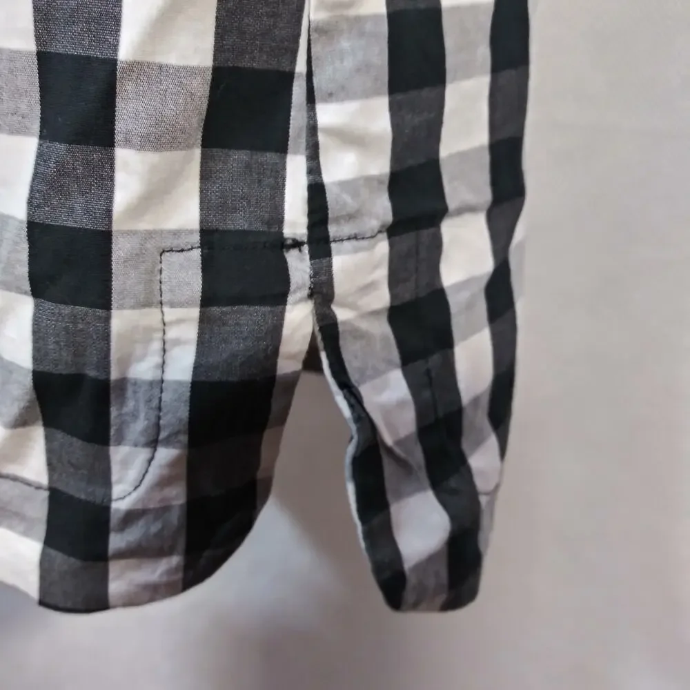 J. Crew Black White Gingham Tie-sleeve Dress Spring Cottage Core Size Small